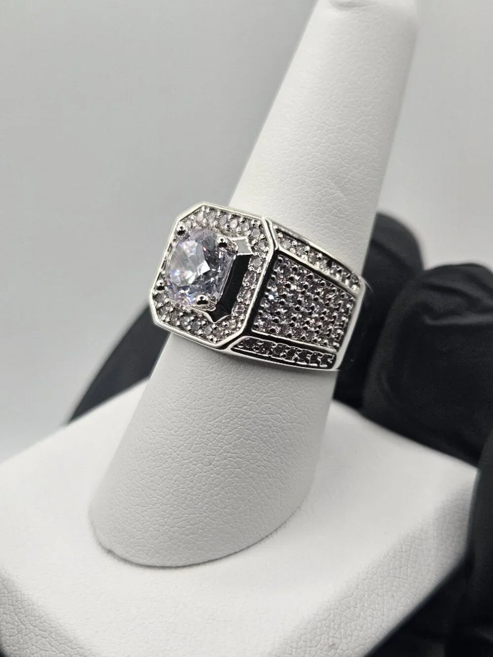 Mens 2ct Cubic Zirconia Iced Out Ring Size 8